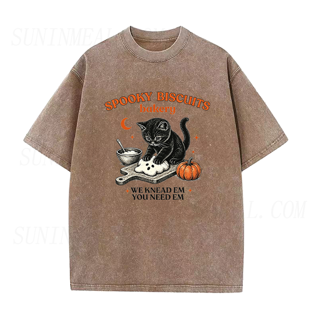 Spooky Biscuits Black Cat Unisex Tee