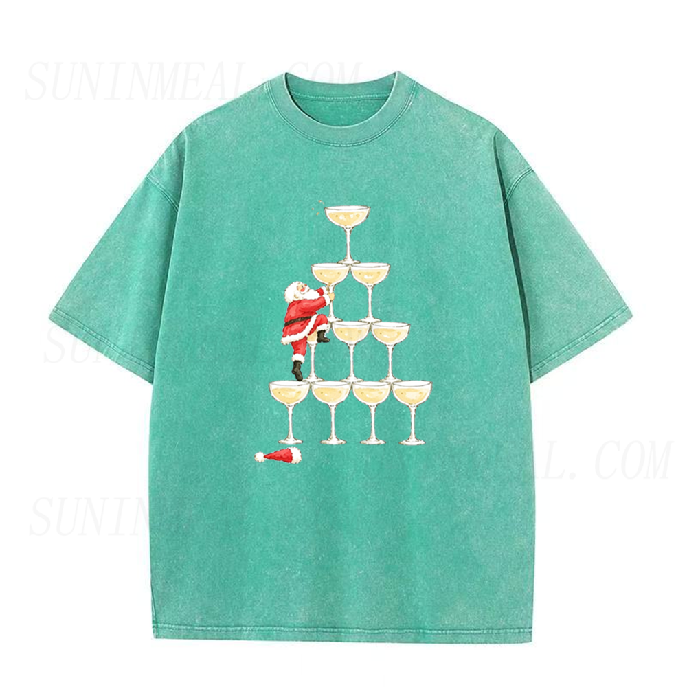 Santa Champagne Tower Unisex Tee