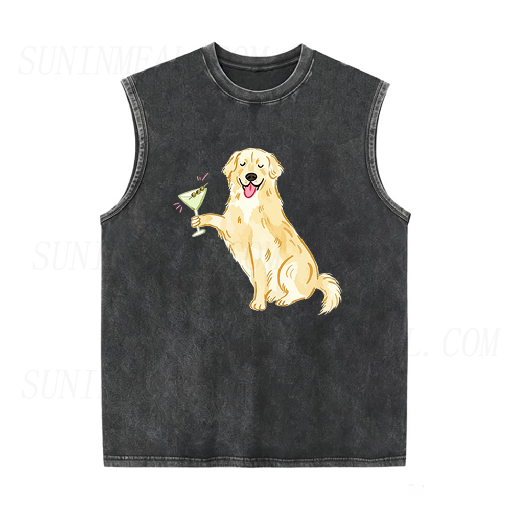 Golden Retriever Martini Unisex Tank Top