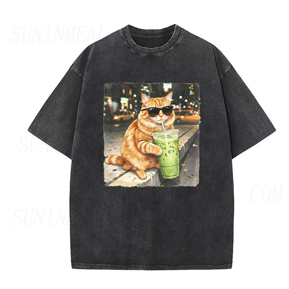 Cute Cat & Matcha Unisex Tee