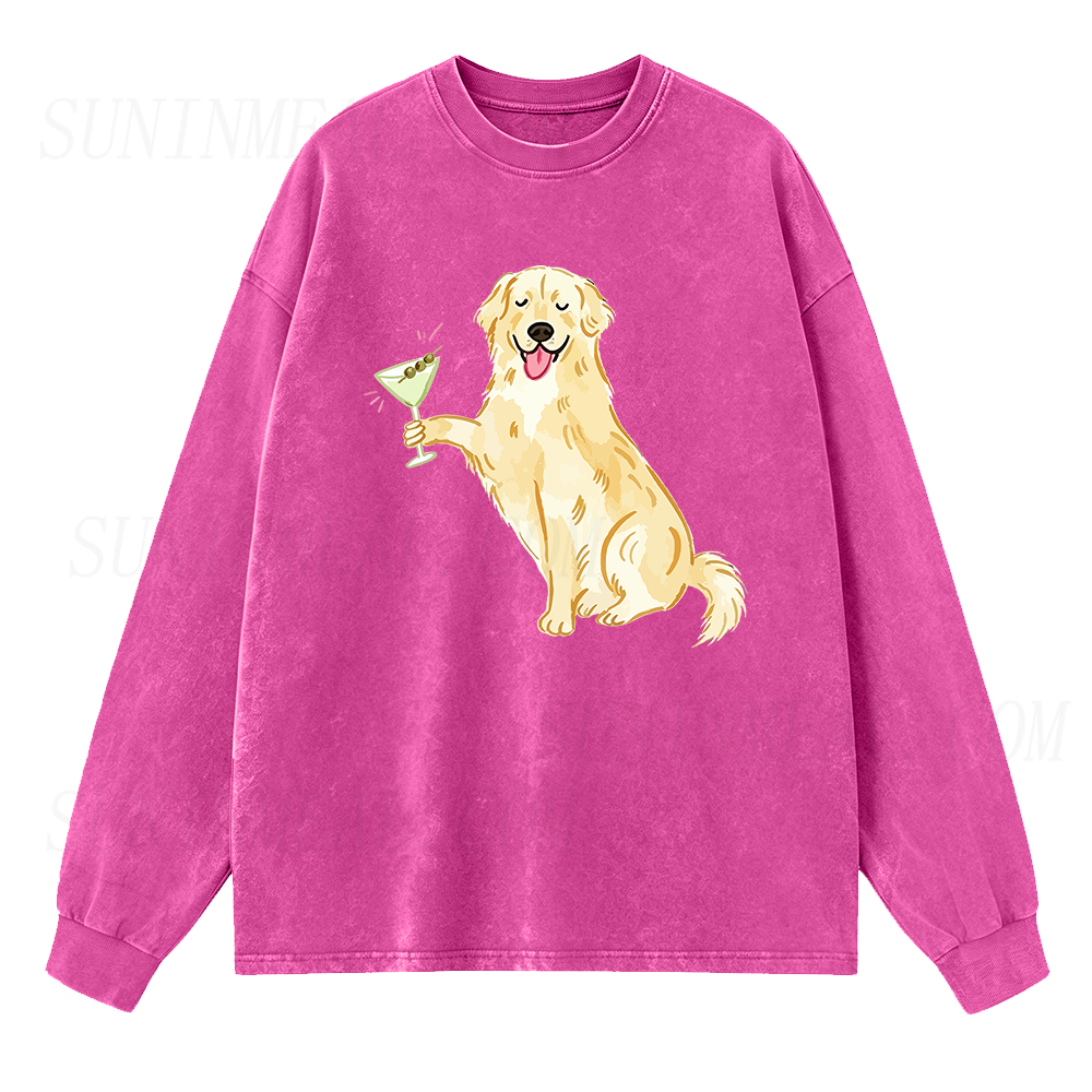 Golden Retriever Martini Long Sleeve Unisex Tee