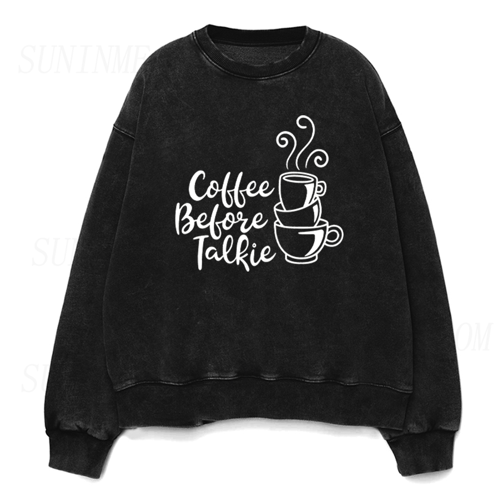Retro Coffee Before Talkie Unisex Crewneck Sweatshirt