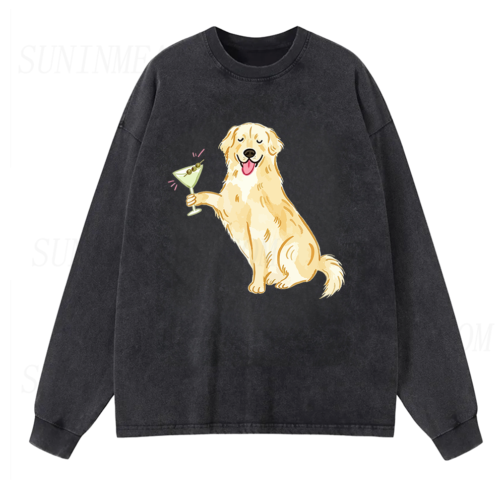 Golden Retriever Martini Long Sleeve Unisex Tee