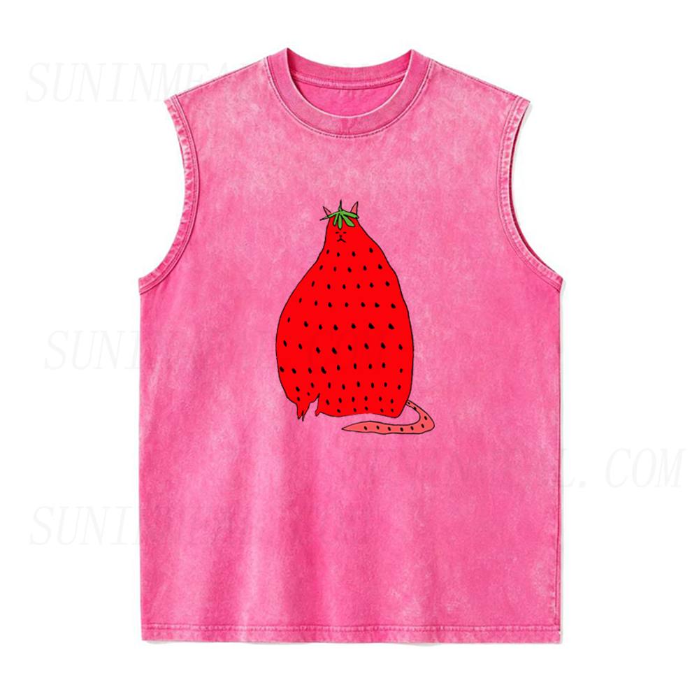 Strawberry Cat Unisex Tank Top