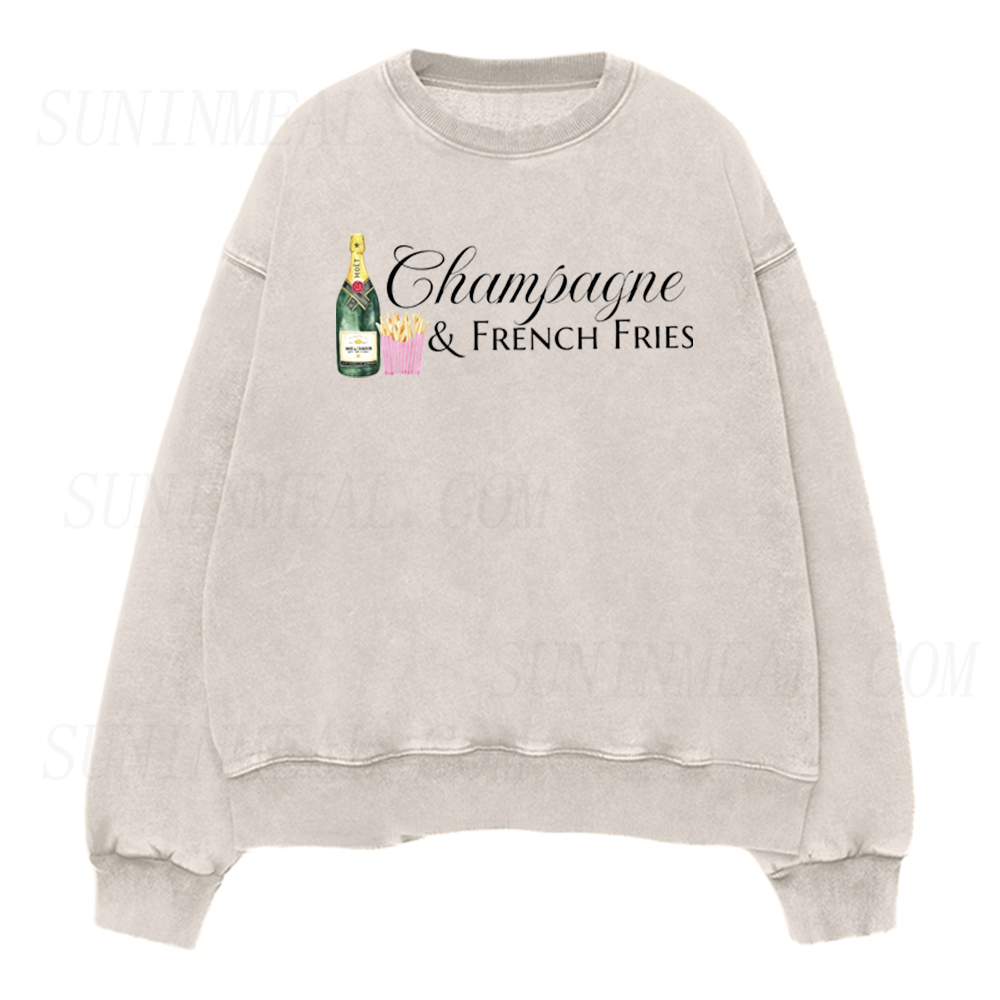 Champagne & French Fries Unisex Crewneck Sweatshirt