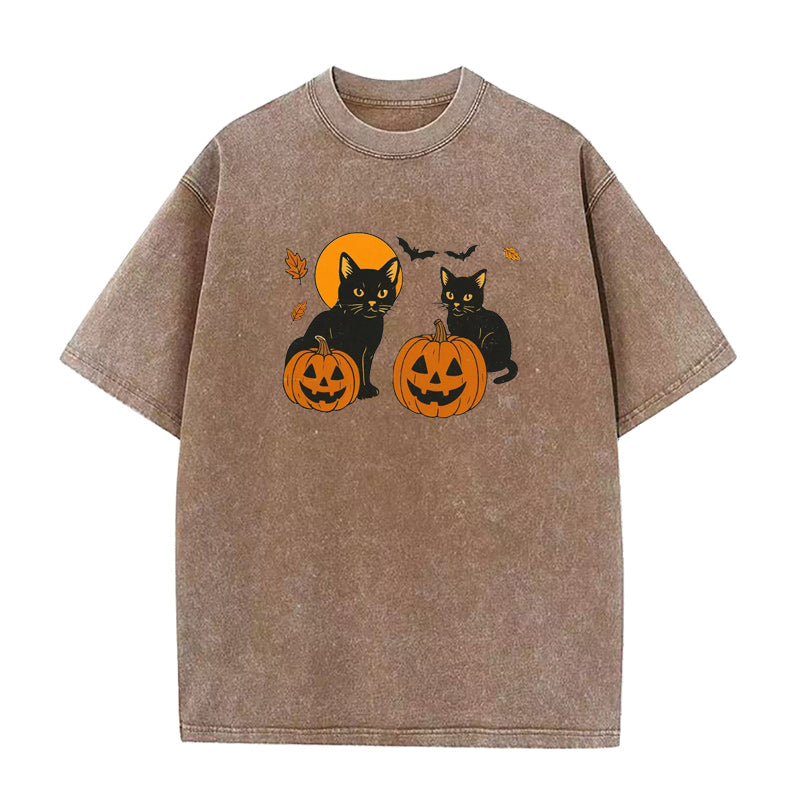 Black Cat Pumpkin Unisex Tee