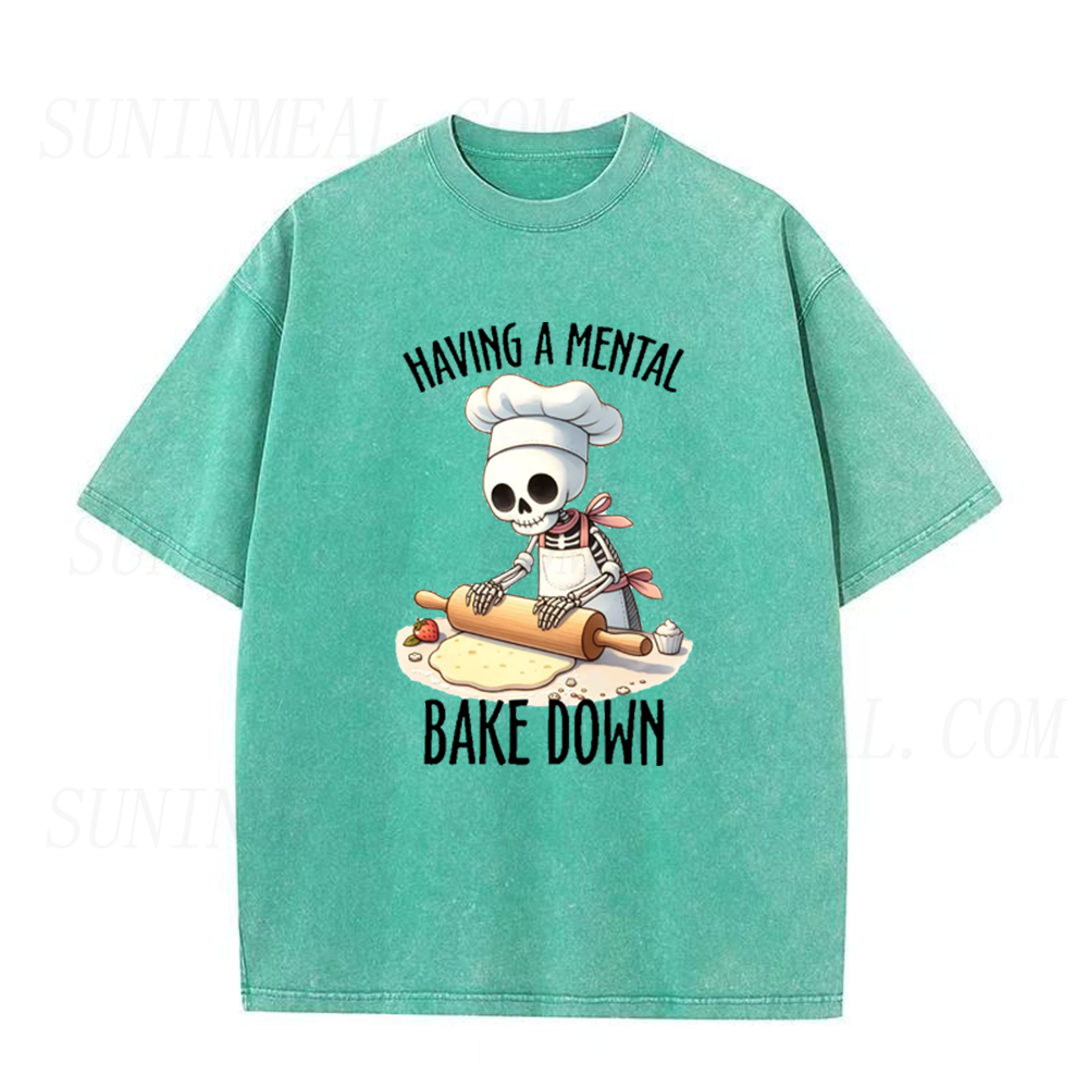 I'm Having a Mental Bake Down Skeleton Baking Unisex Tee