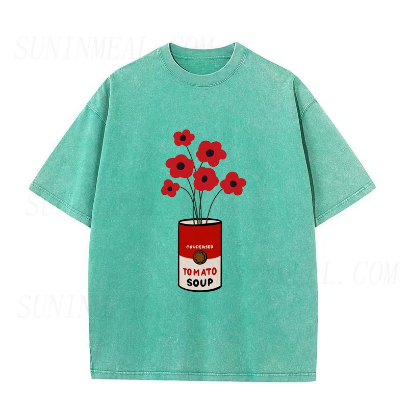 Tomato Soup Can with Poppies Unisex Tee