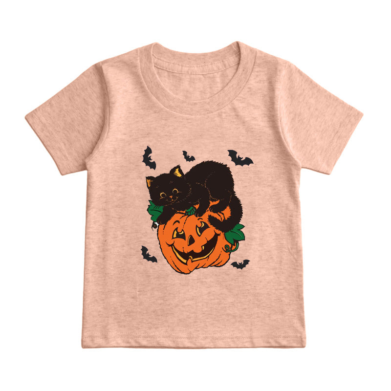 Cat Pumpkin Kids T-Shirt