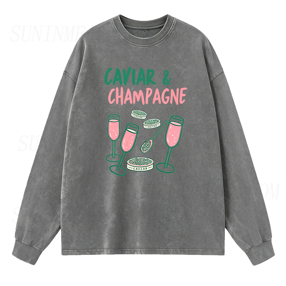 Caviar & Champagne Long Sleeve Unisex Tee