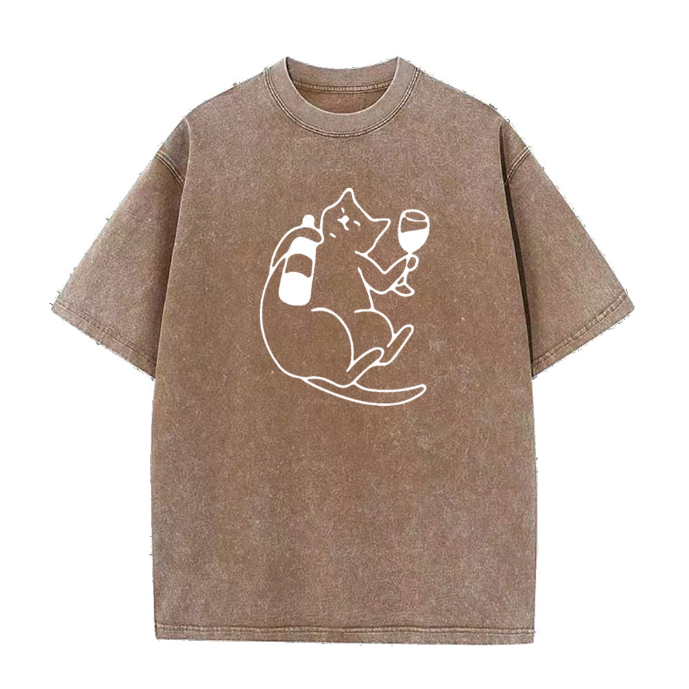 Cat and wine Unisex Tee