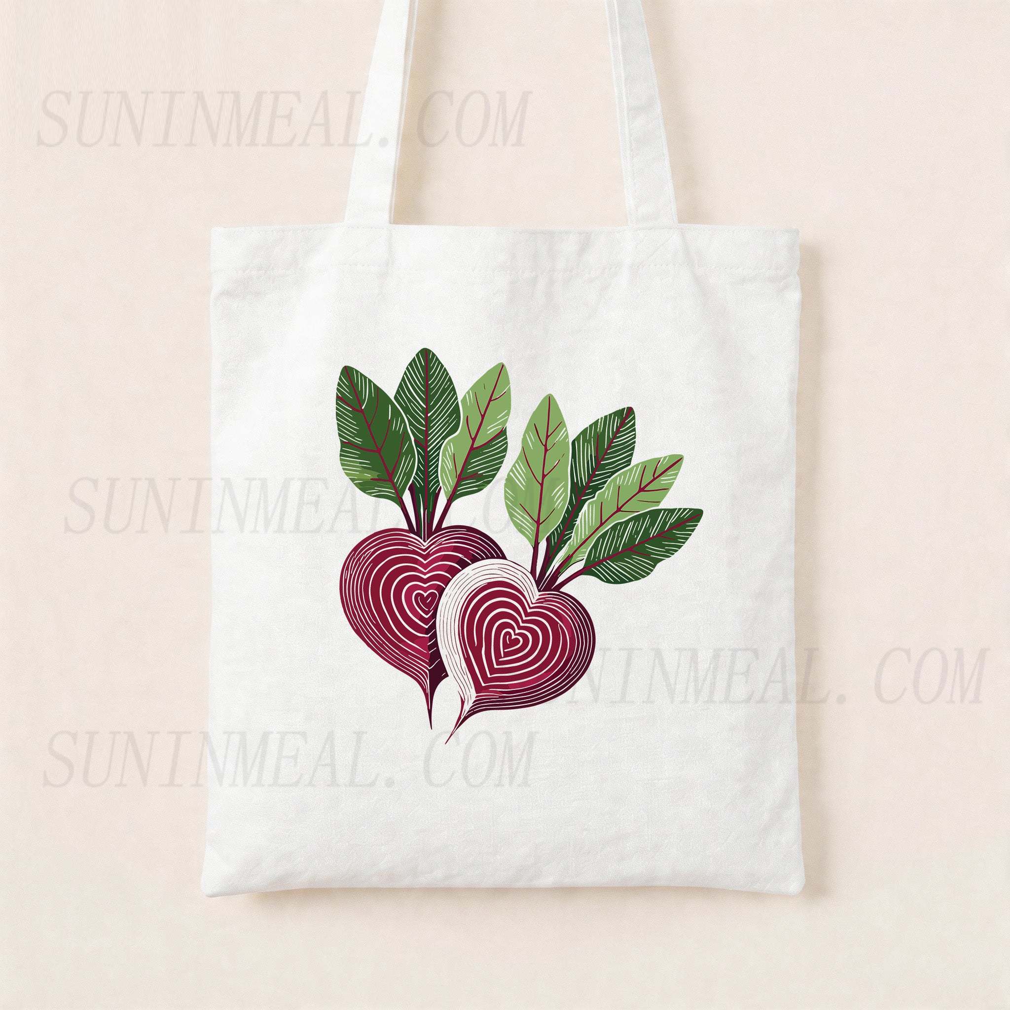 Beet Heart Canvas Tote Bag