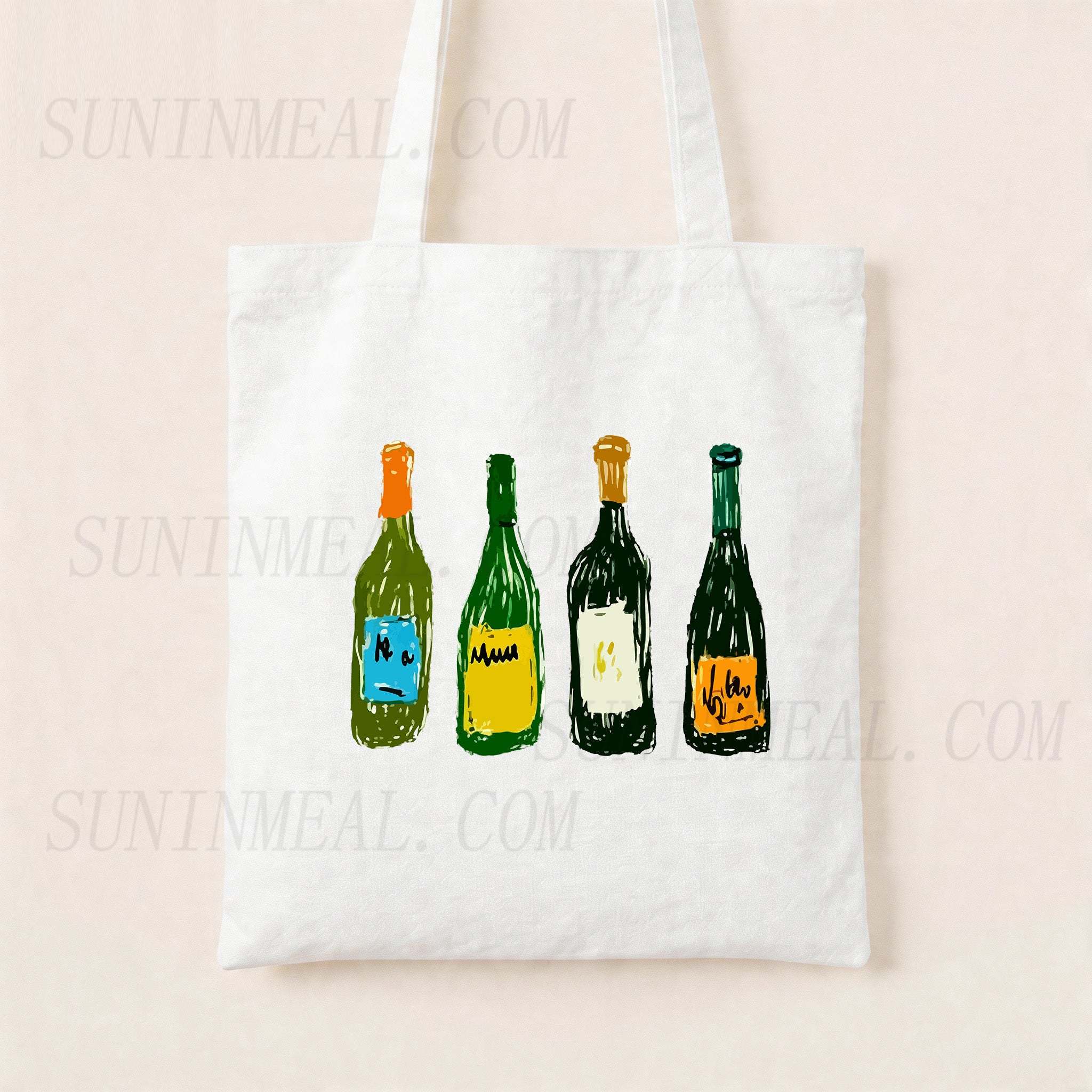 Wine Bottles Canvas Tote Bag