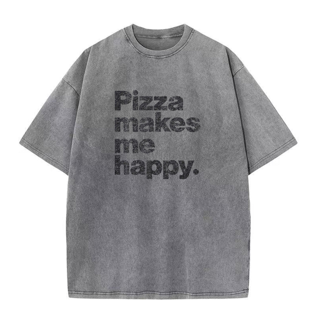 ピザは私を幸せにするユニセックスTシャツ