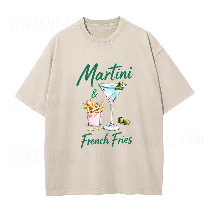 Martini and French Fries Unisex Tee
