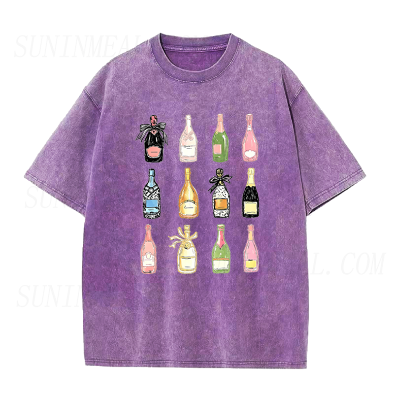 Retro Champagne Bottles Unisex Tee