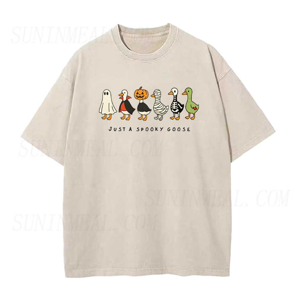 Just A Spooky Goose Halloween Unisex Tee