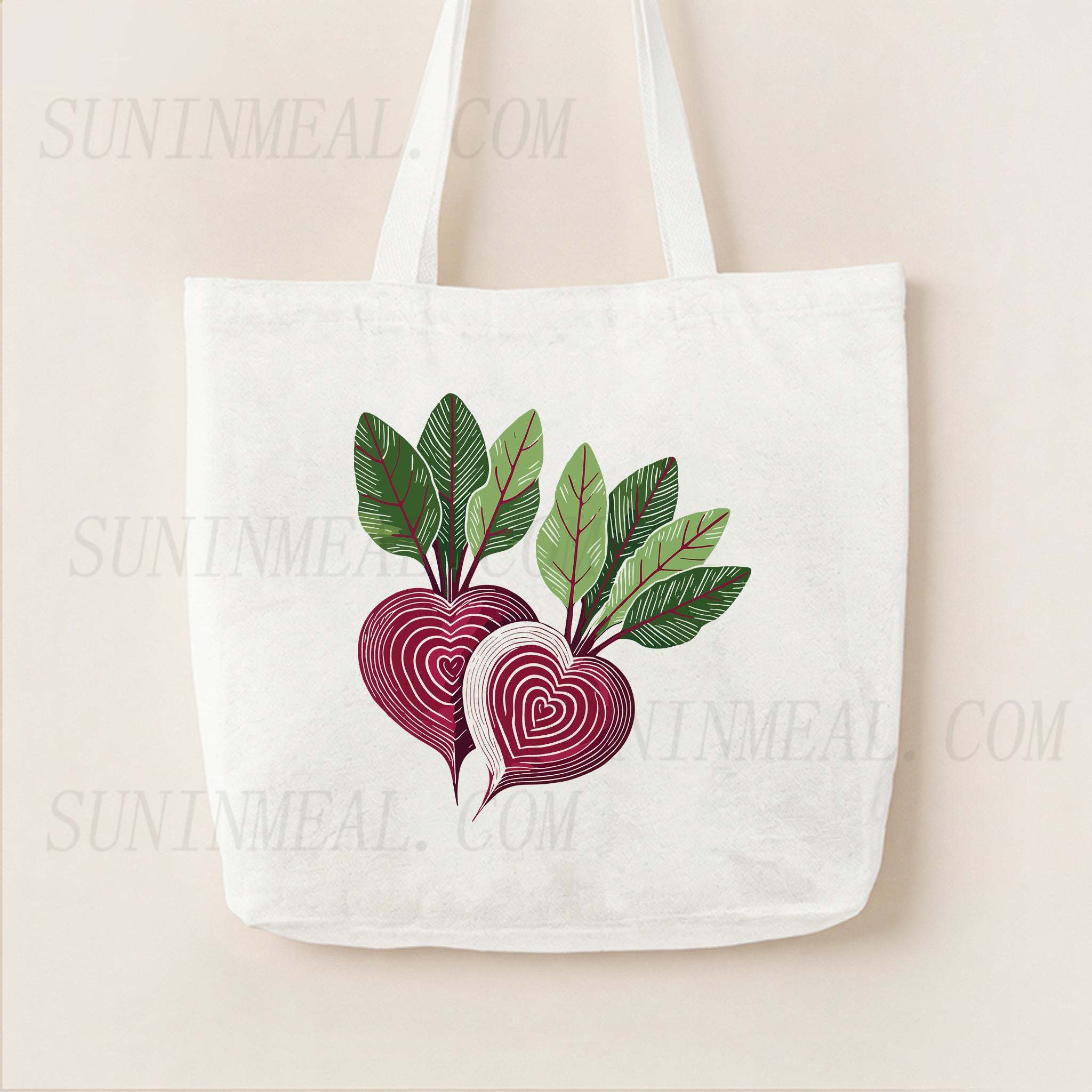Beet Heart Canvas Tote Bag