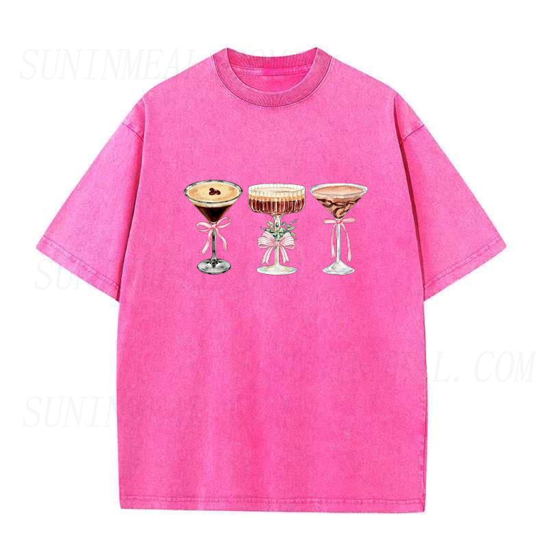 Espresso Martini Pink Bow Glasses Unisex Tee