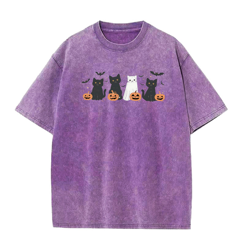 Halloween Ghost Cat Unisex Tee
