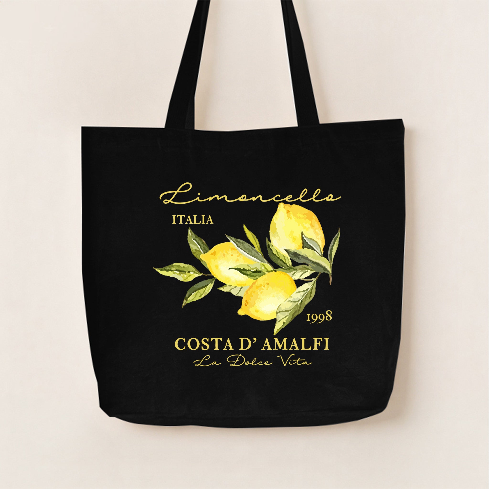 Retro Limoncello La Dolce Vita Canvas Tote Bag