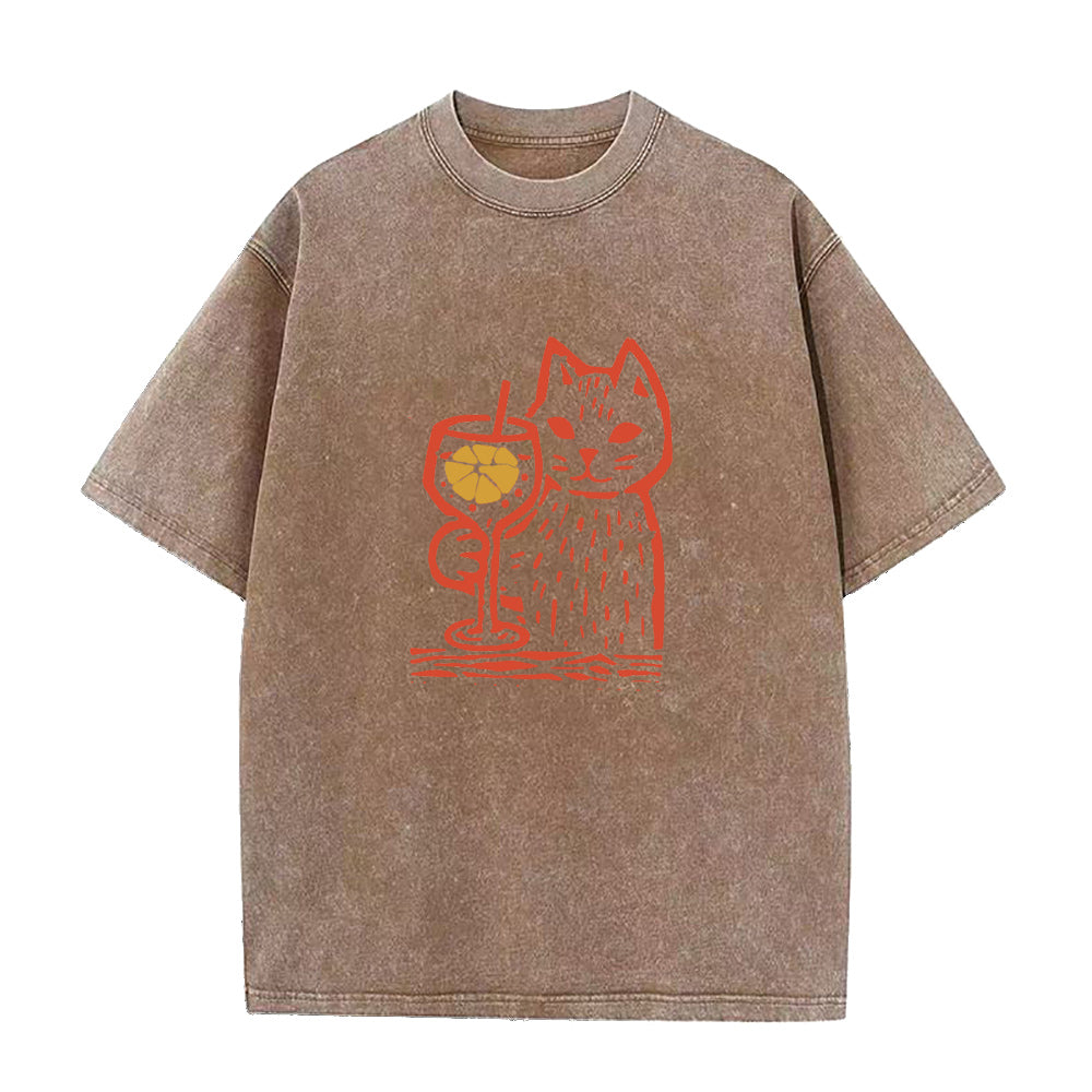 ワイン＆CATユニセックスTシャツ