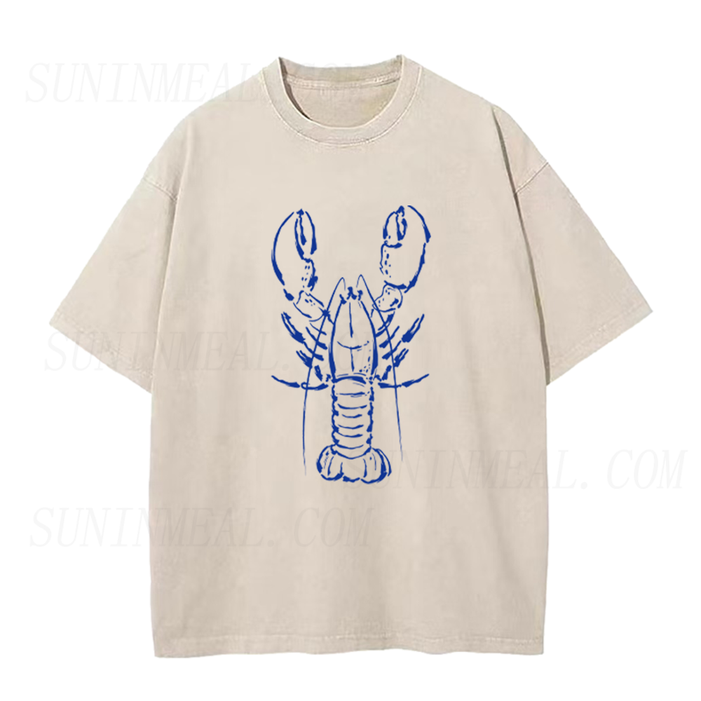 Retro Line Art Lobster Unisex Tee