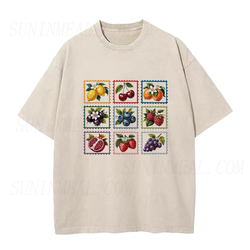 Vintage Fruit Stamps Unisex Tee