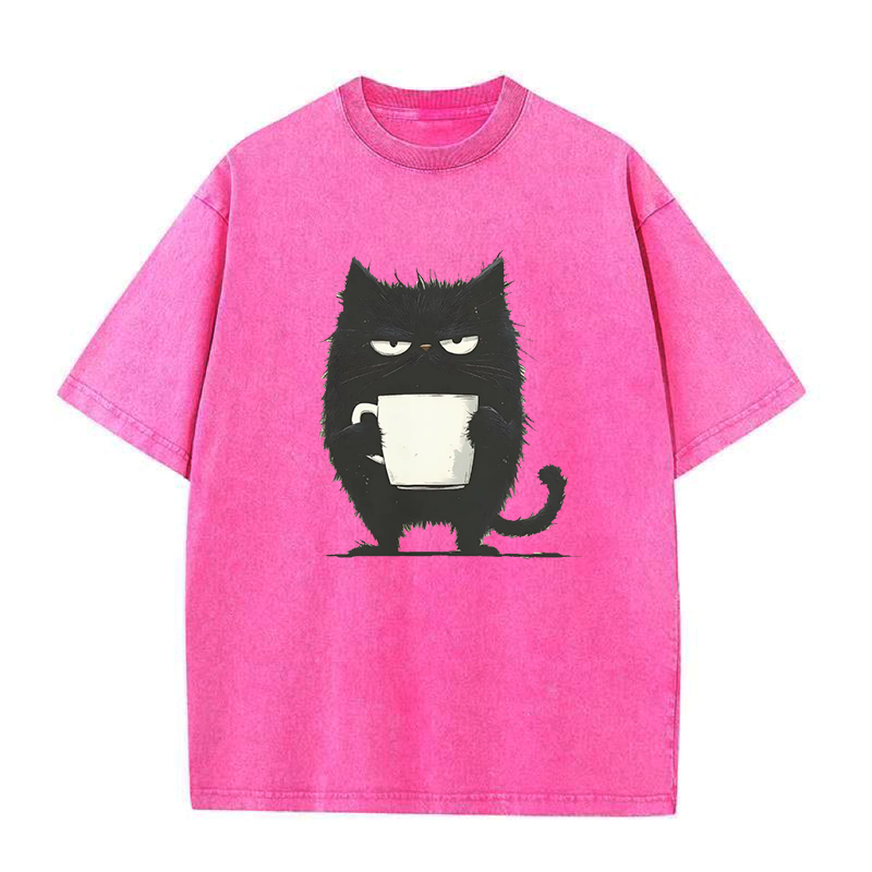 Funny Black Cat Coffee Unisex Tee