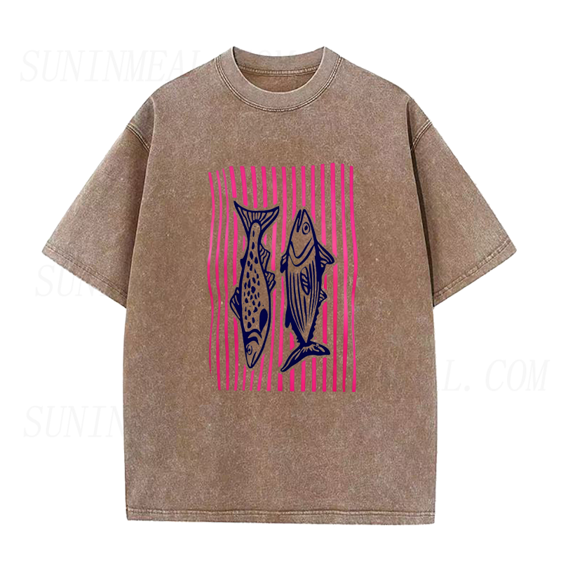 Vintage Fish Prin Unisex Tee
