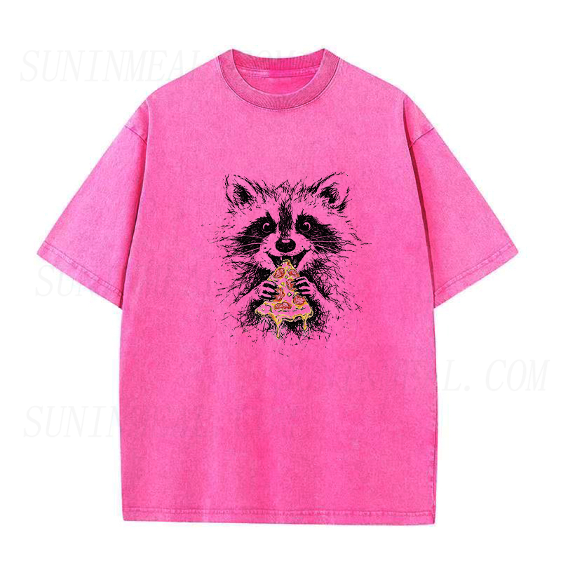 Raccoon Eating Pizza Unisex Tee