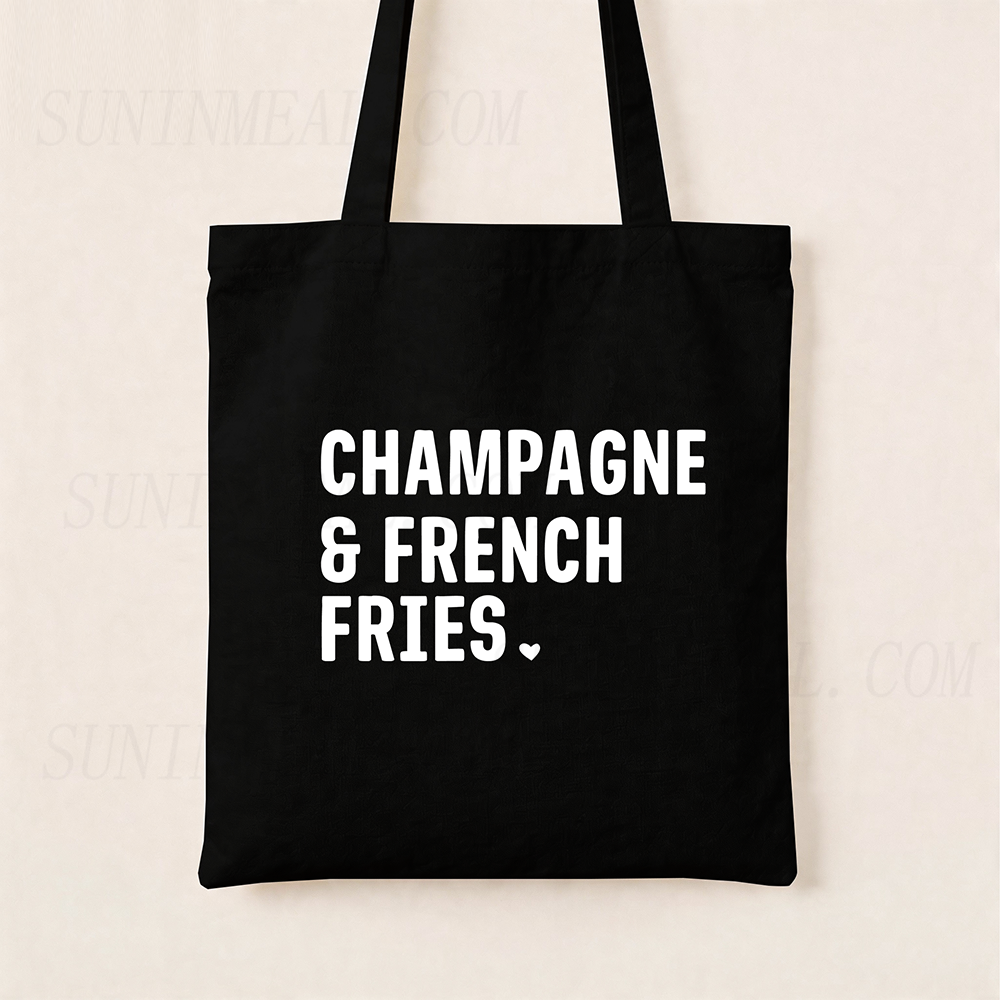 Champagne & French Fries Canvas Tote Bag
