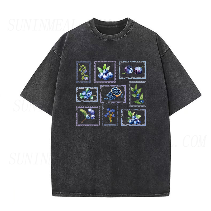 Watercolor Blueberry Stamp Unisex Tee