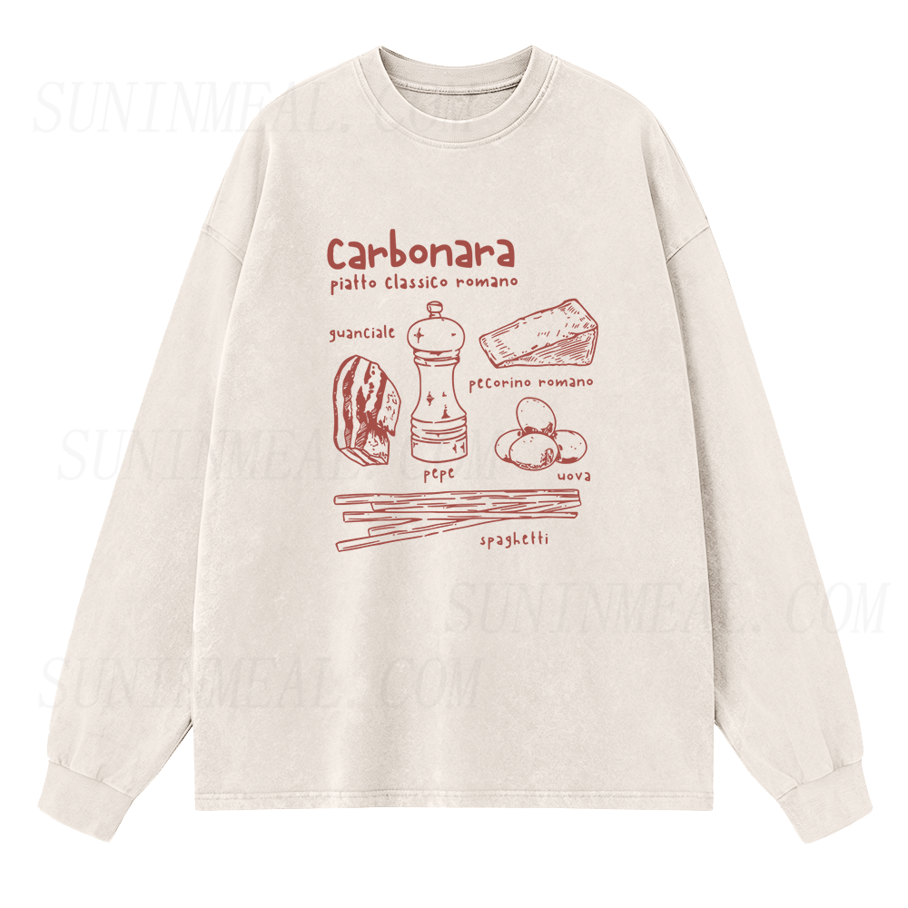 Carbonara Roma Pasta Long Sleeve Unisex Tee