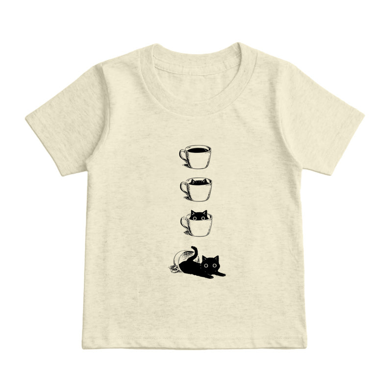 Coffee Cat  Kids T-Shirt