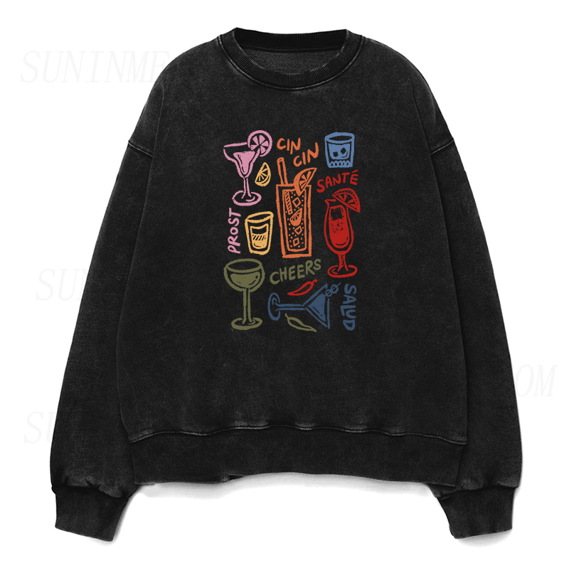 wine glasses drink Unisex Crewneck Sweatshirt