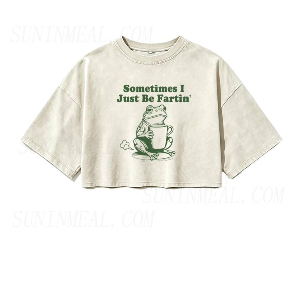 Sometimes I Just Be Fartin Oversized Crop Tee