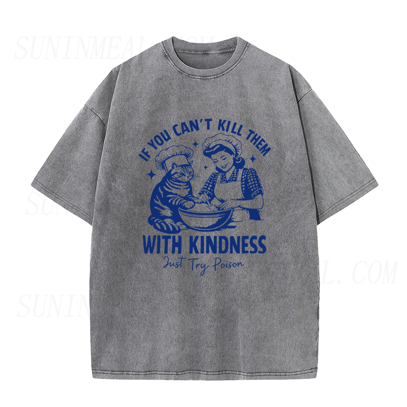 Retro Sarcastic Chef & Cat Graphic Unisex Tee