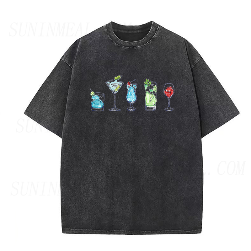 Vintage Cocktail Print Unisex Tee