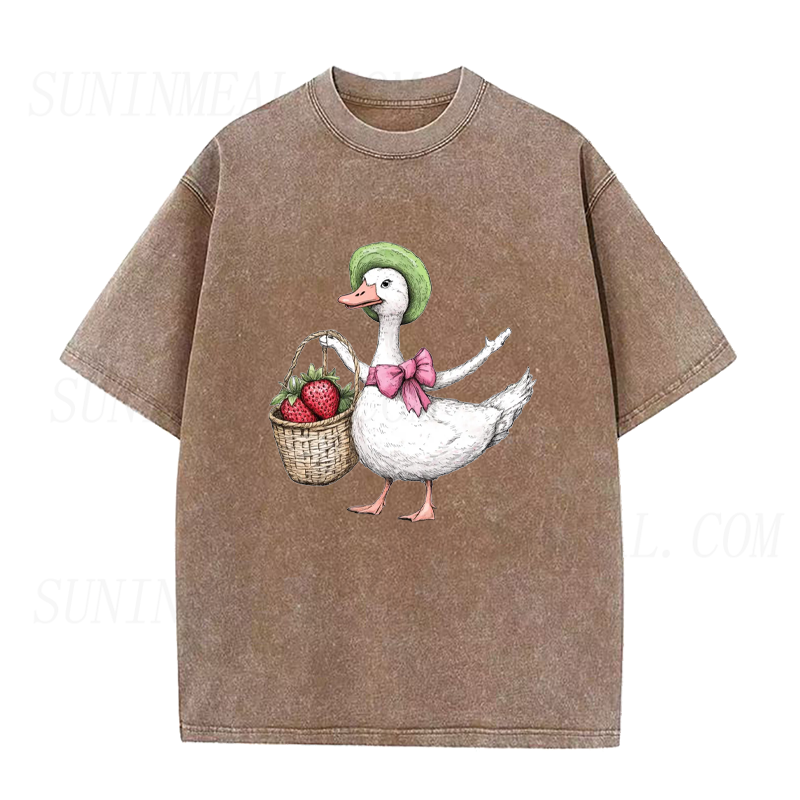 Fancy Goose with Strawberries Unisex Tee