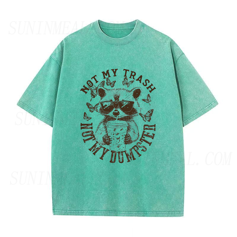Not My Trash Not My Dumpster Raccoon Iced Coffee Unisex Tee