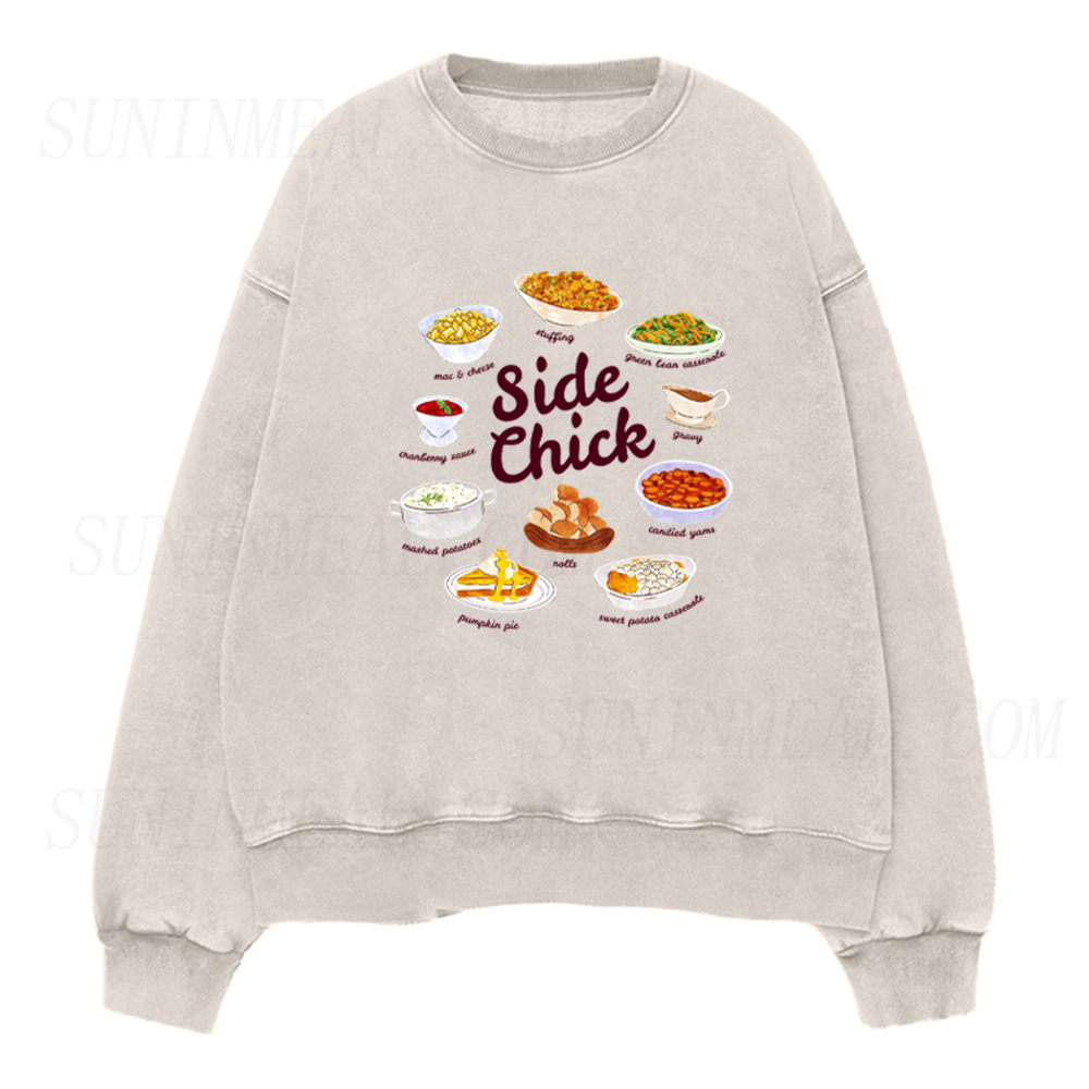 Funny Thanksgiving Side Chick Unisex Crewneck Sweatshirt