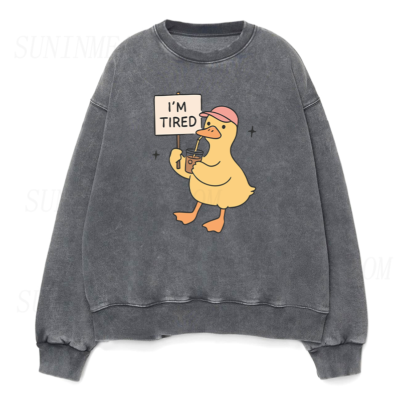 I'm Tired Duck Coffee Unisex Crewneck Sweatshirt