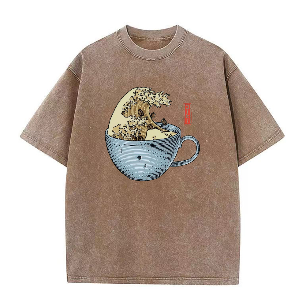 日本のコーヒーウェーブユニセックスTシャツ