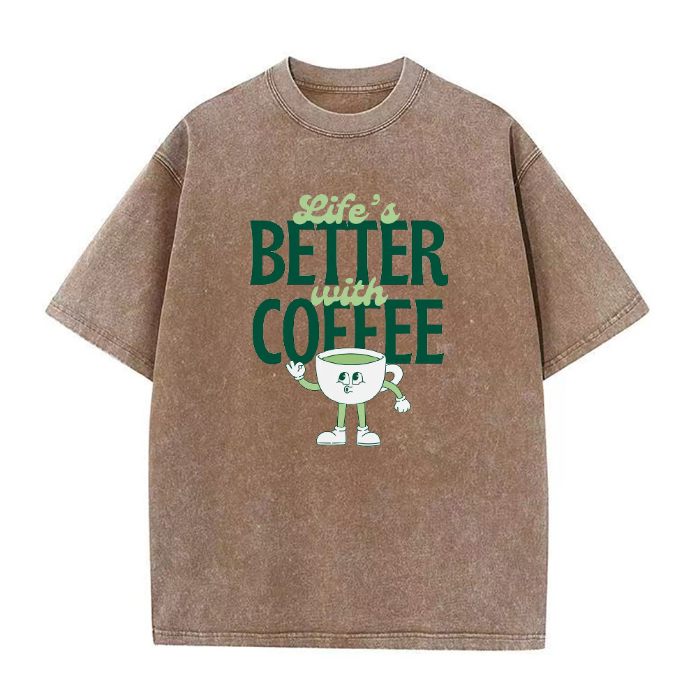 コーヒーがあれば人生はもっと良くなる ユニセックスTシャツ