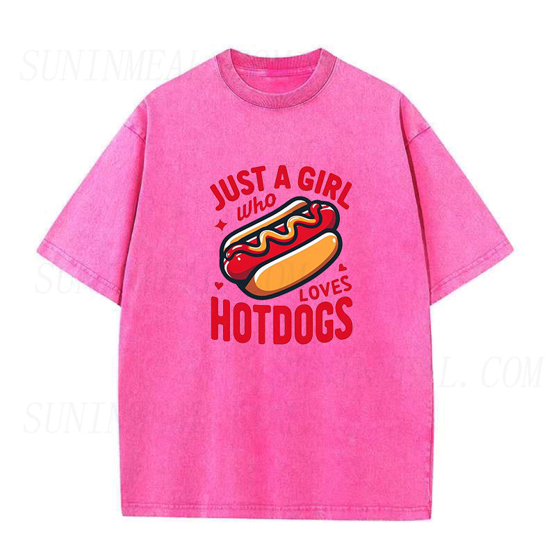Just A Girl Who Loves Hot Dogs Unisex Tee