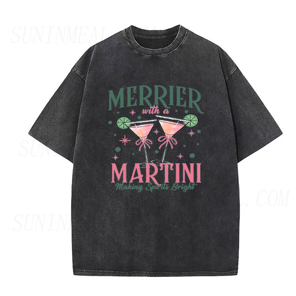 Christmas Martini Merrier With A Martini Unisex Tee