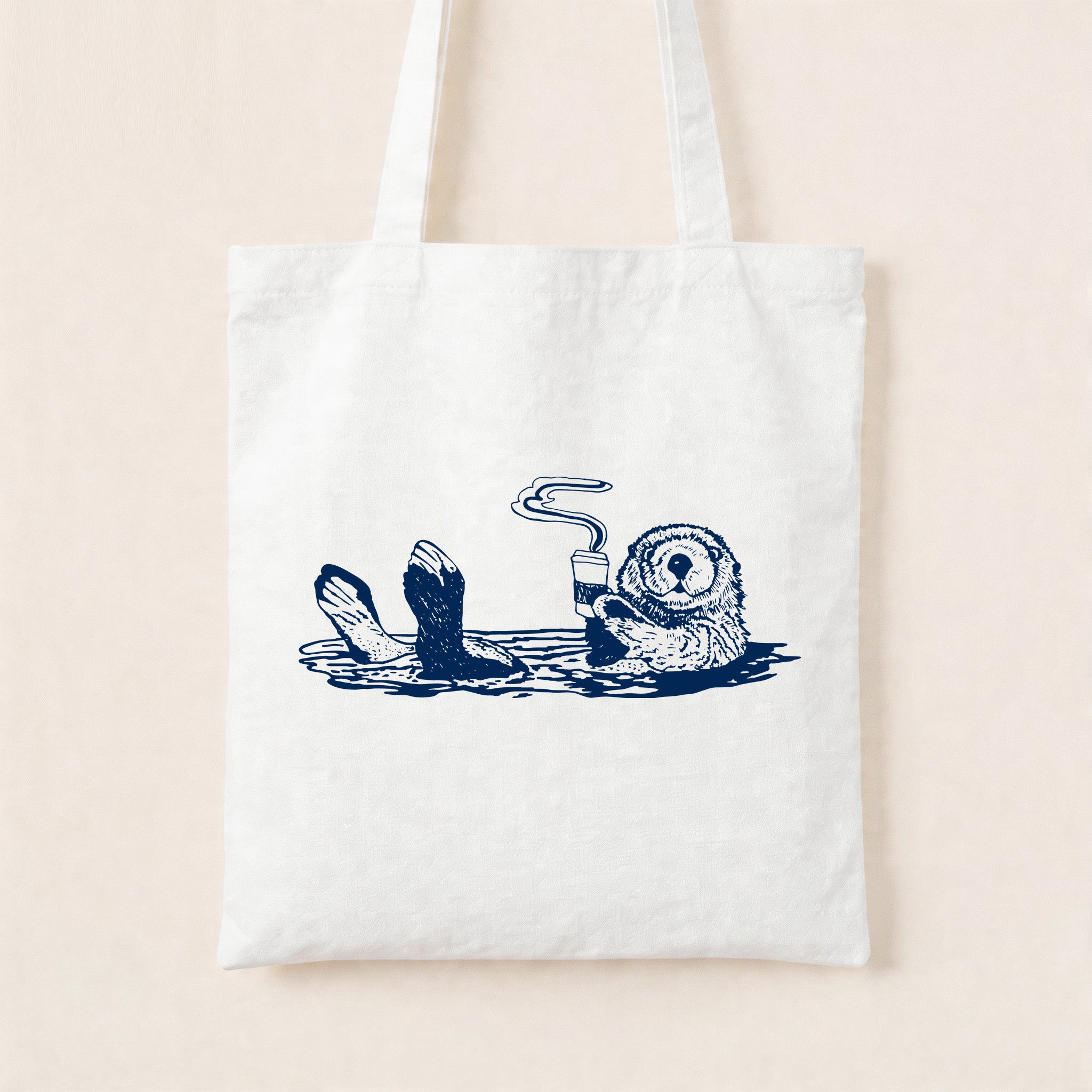 Coffee Swimming Canvas Tote Bag