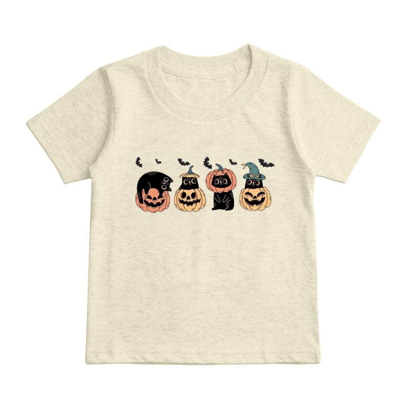 Cute Halloween Black Cats Kids T-Shirt
