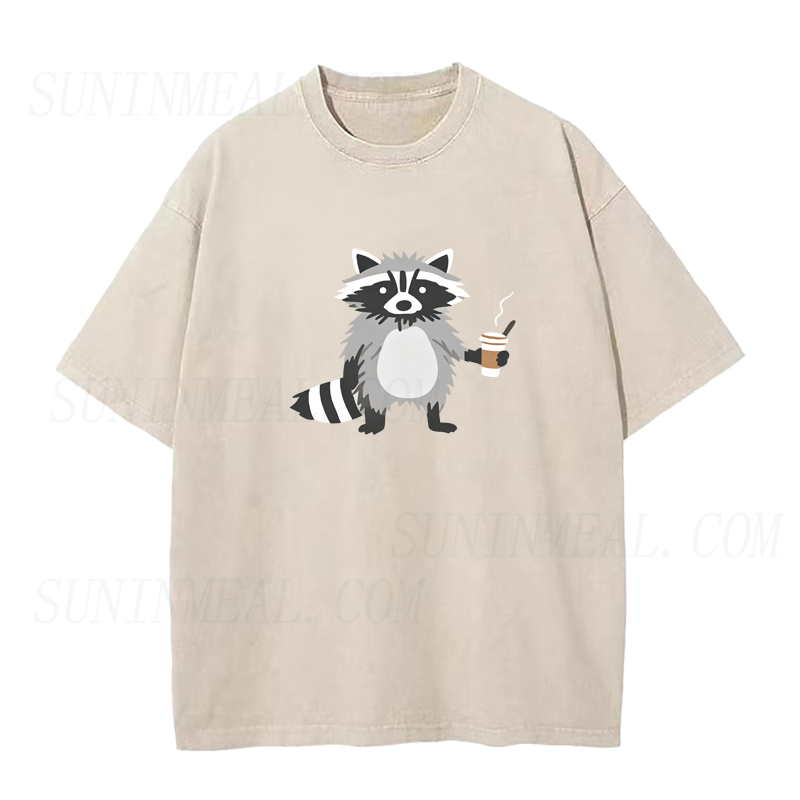 Raccoon Coffee Time Unisex Tee